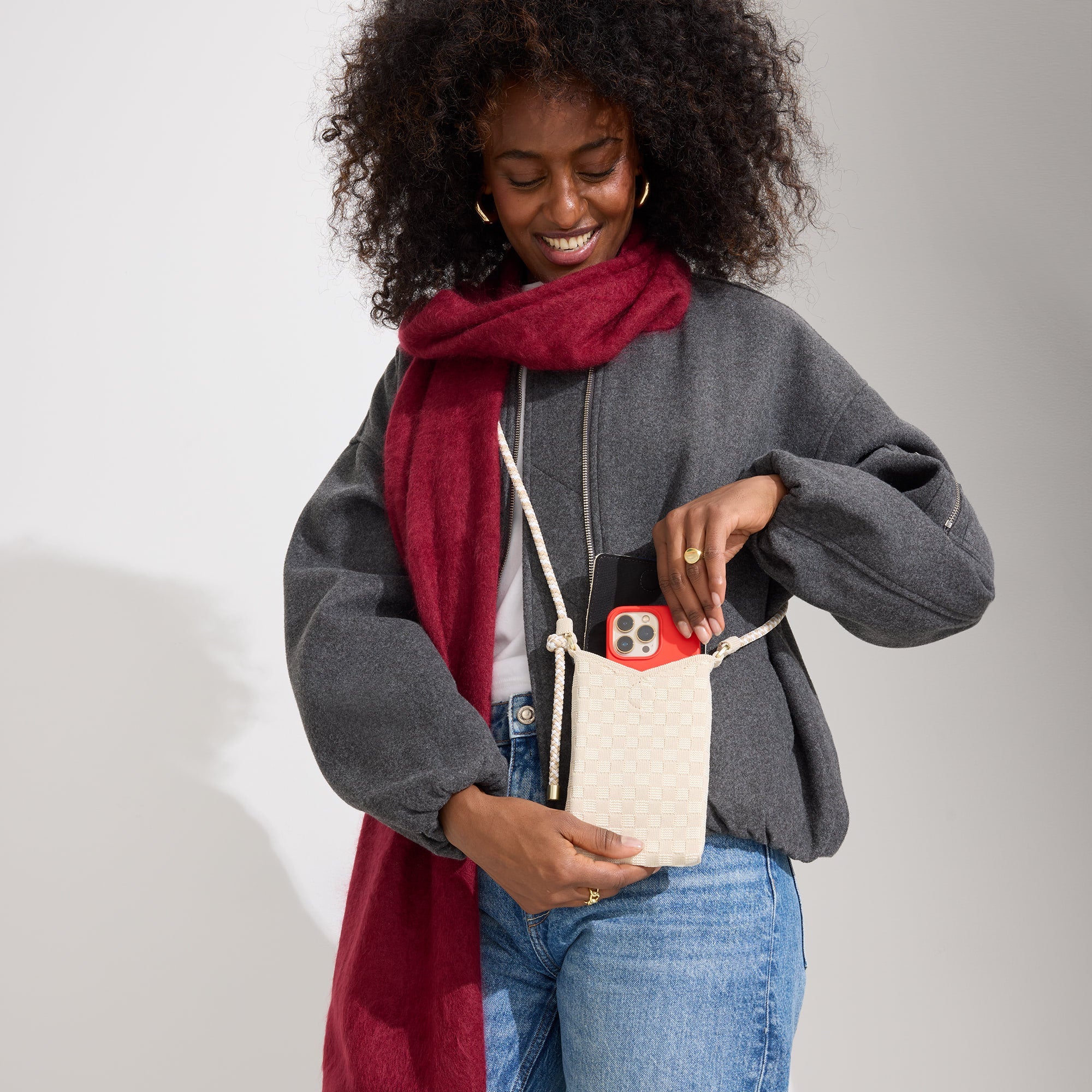 The Phone Crossbody - White Sand - Image 3